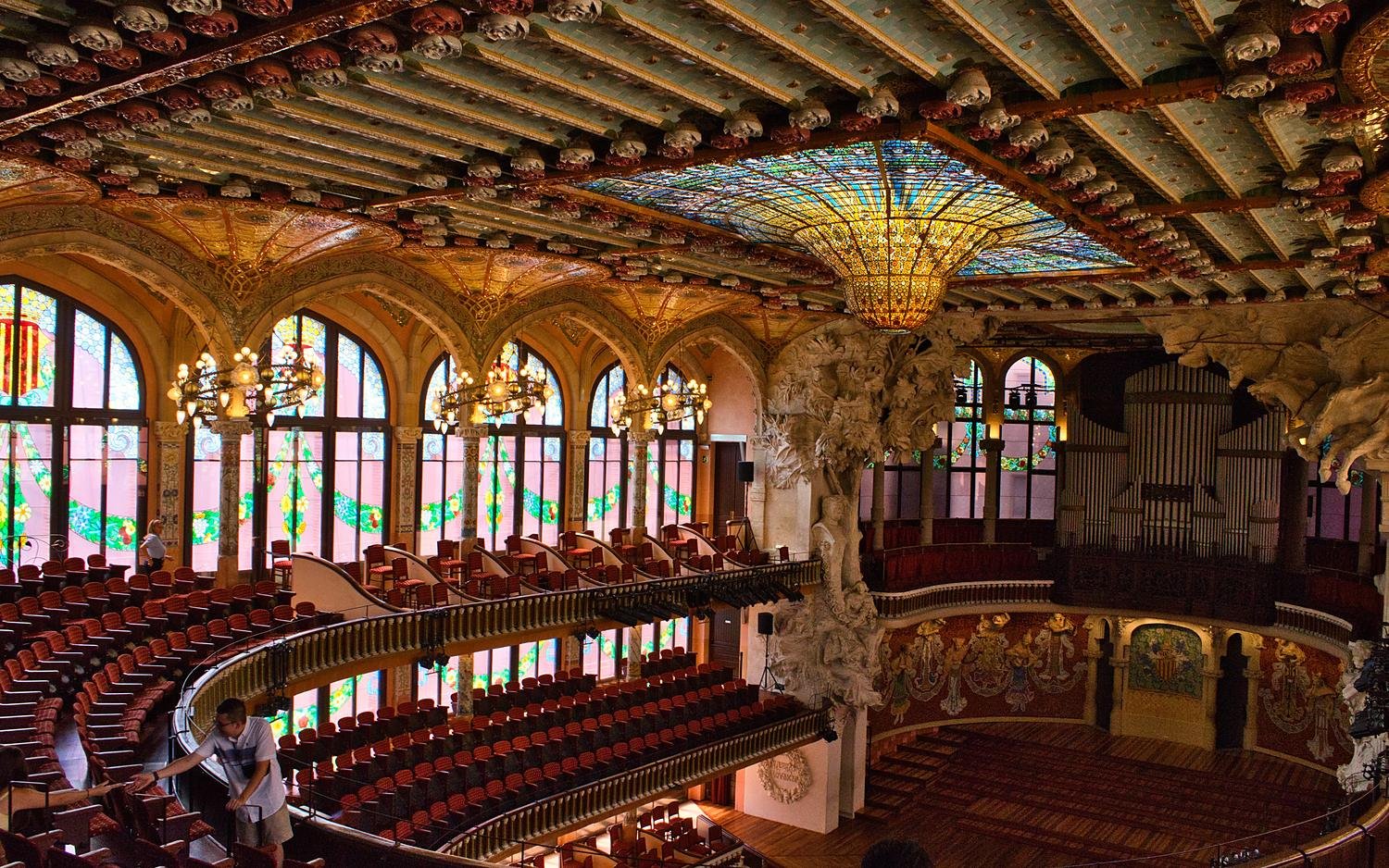 Salle de concert du Palau de la Música à Barcelone, photographie d'architecture réalisée par Agency LAP.